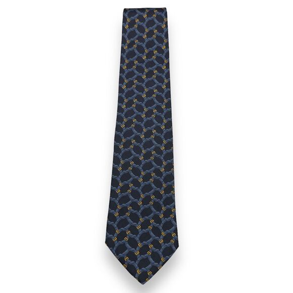 Brooks Brothers Mens Silk Buckle Pattern Necktie Made In USA 57 Inches - Picture 4 of 9